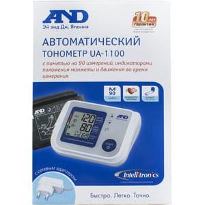 Измеритель артериального давления AND (Эй энд Ди) модель UA-1100АС автоматический с адаптером
