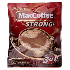 Напиток кофейный MACCOFFEE (Маккофе) 3 в 1 Крепкий пакетик 16 г 1 шт