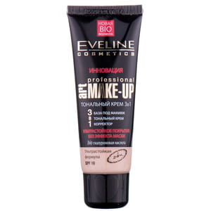 Крем тональний для обличчя EVELINE (Евелін) Art Professional Make-Up 3 в 1 колір пастельний 30 мл