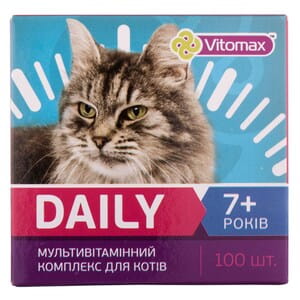 Мультивитаминный комплекс для котов VITOMAX (Витомакс) Daily возраст 7+ лет таблетки 100 шт