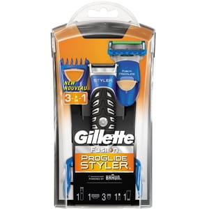 Набор GILLETTE Fusion (Жиллет Фьюжин) ProGlide (Проглайд) Стайлер + 1 картридж Power + 3 насадки для моделирования бороды