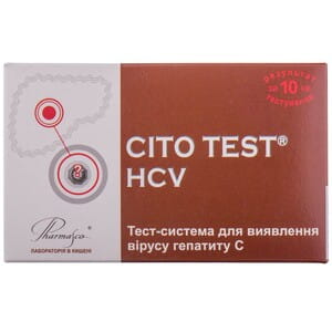 Тест CITO TEST (Цито Тест) HCV для определения антител к вирусу гепатита С в цельной крови, сыроватке и плазме 1 шт