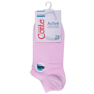 Шкарпетки жіночі CONTE Elegant (Конте елегант) ACTIVE 15C-77CП 079 віскозні ультракороткі колір світло-рожевий розмір (стопа) 23 см 1 пара
