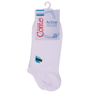 Шкарпетки жіночі CONTE Elegant (Конте елегант) ACTIVE 15C-77CП 079 віскозні ультракороткі колір білий розмір (стопа) 25 см 1 пара