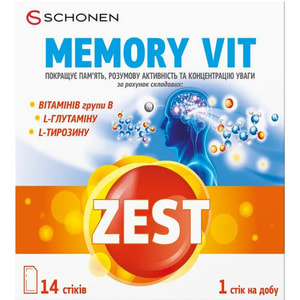 Вітаміни ZEST (Зест) Memory Vit (Меморі Віт) в стіках 14 шт