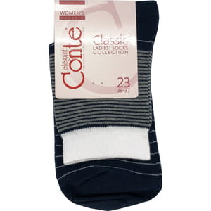 Шкарпетки жіночі CONTE Elegant (Конте елегант) CLASSIC 7C-22CП 058 бавовняні колір темно-синій розмір (стопа) 23 см 1 пара
