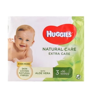 Салфетки влажные детские HUGGIES (Хаггис) Natural Care Extra Care Triplo 2+1 168 шт