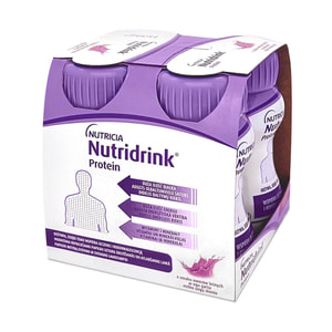 Продукт питания для специальных медицинских целей: энтеральное питание Nutridrink Protein (Нутридринк Протеин) со вкусом лесных плодов 4 х 125мл