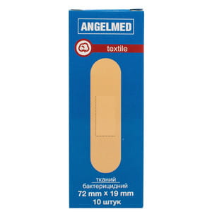 Пластырь бактерицидный Angelmed (АнгелМед) на тканевой основе 19мм х 72мм 10 шт