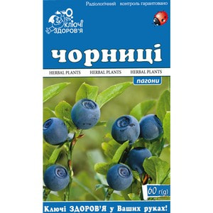 Фіточай Ключі Здоров'я Чорниці пагони пачка 60 г