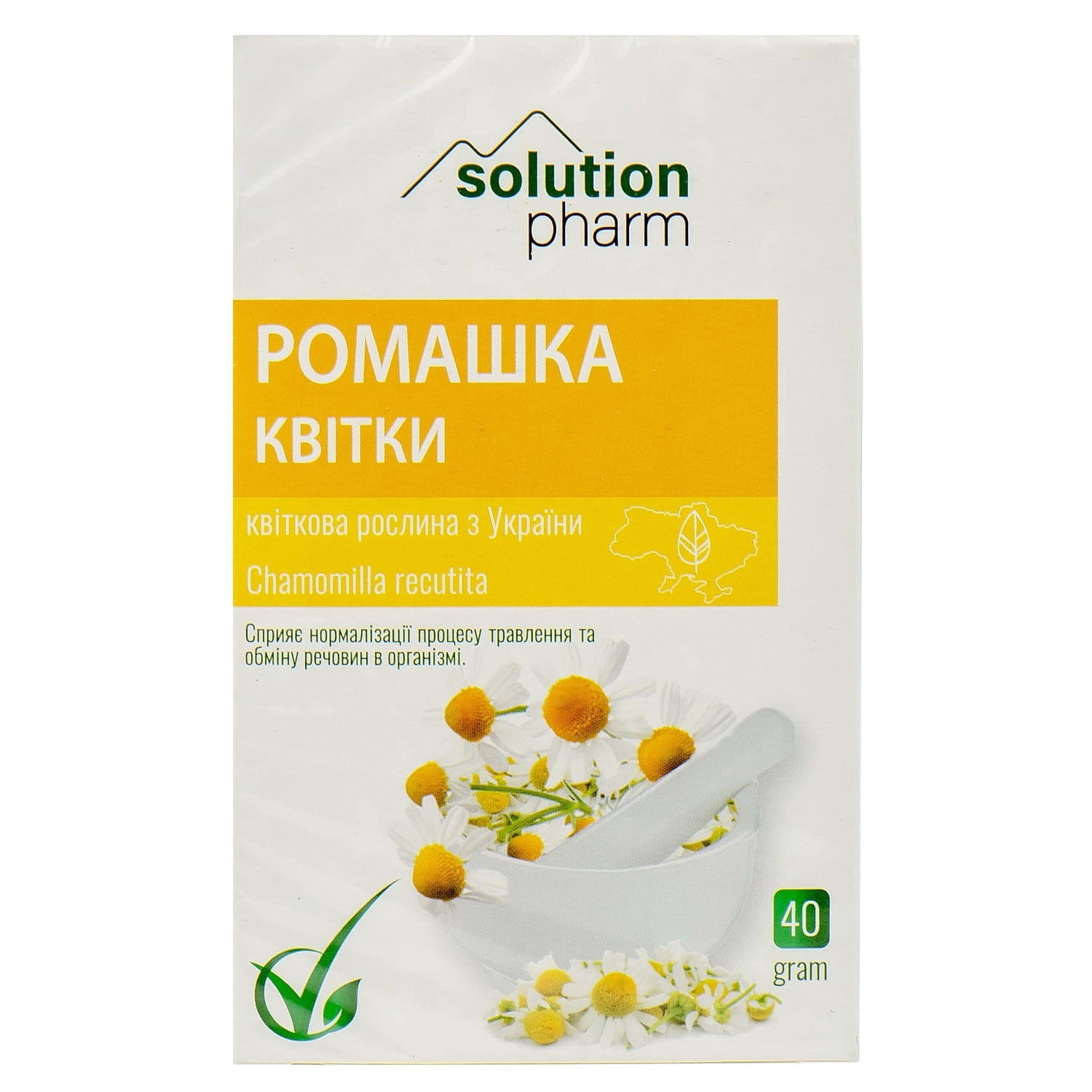 Ромашки цветки 40 г Solution Pharm (4820072677001) Ключи здоровья (Украина)  - инструкция, купить по низкой цене в Украине | Аналоги, отзывы - МИС  Аптека 9-1-1