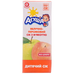 Сок детский АГУША яблочно-персиковый с мякотью 200 мл