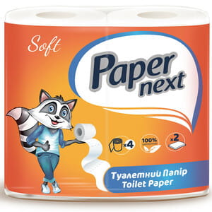 Папір туалетний PAPER NEXT (Папер Некст) двошаровий 4 шт