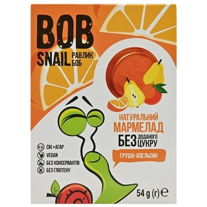 Мармелад фруктовий Bob Snail (Боб Снеіл) Равлик Боб груша-апельсин 54 г