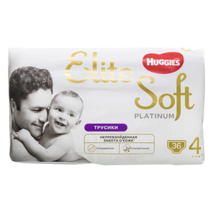 Підгузки-трусики для дітей HUGGIES (Хагіс) Elite Soft (Еліт софт) Platinum 4 від 9 до 14 кг 36 шт