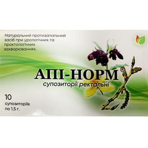 Апі-норм засіб гігієнічно-профілактичний супозиторії ректальні упаковка 10 шт