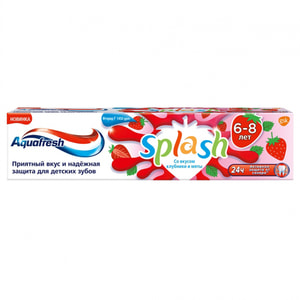 Зубная паста AQUAFRESH (Аквафреш) детская Splash 6-8 лет со вкусом клубники и мяты 50 мл