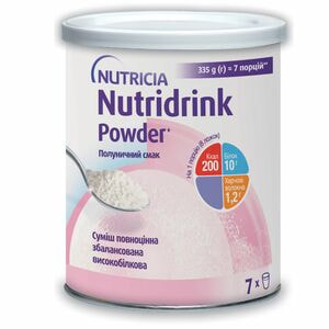 Пищевой продукт для специальных медицинских целей: энтеральное питание Nutridrink Powder (Нутридринк Паудер) со вкусом клубники 335 г
