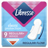 Прокладки гігієнічні жіночі LIBRESSE (Лібрес) Classic Protection Regular+ (Класік протекшн Регулар+) 9 шт