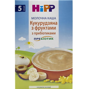 Каша молочна дитяча HIPP (Хіпп) Кукурудзяна з фруктами та пребіотиками 250 г