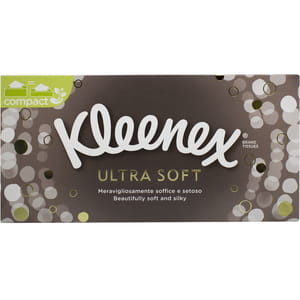 Серветки гігієнічні паперові KLEENEX (Клінекс) Ultra Soft (Ультра софт) в коробці 80 шт
