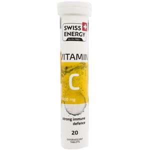 Вітаміни таблетки шипучі Swiss Energy (Свіс Енерджі) Vitamin C (Вітамін С) 1000 мг туба 20 шт