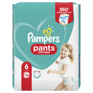 Підгузки-трусики для дітей PAMPERS Pants (Памперс Пантс) Giant 6 від 15 кг 19 шт