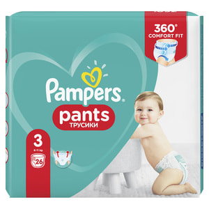 Підгузки-трусики для дітей PAMPERS Pants (Памперс Пантс) 3 Midi від 6 до 11 кг упаковка 26 шт