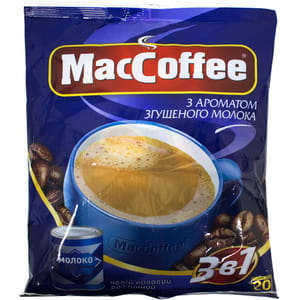Напиток кофейный MACCOFFEE (Маккофе) 3 в 1 Сгущеное молоко пакетик 18 г 20 шт