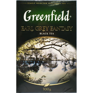 Чай чорний GREENFIELD (Грінфілд) Earl Grey Fantasy байховий листовий з цедрою цитрусових, пелюстками квітів та ароматом бергамоту 100 г