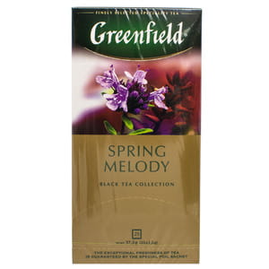 Чай чорний GREENFIELD (Грінфілд) Spring Melody з душистими травами та фруктовим ароматом в фільтр-пакетах по 1,5 г 25 шт