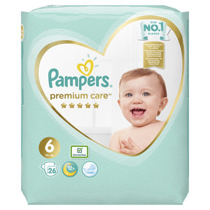 Подгузники для детей PAMPERS Premium Care (Памперс Премиум) Giant (Гиант) 6 от 13+ кг 26 шт