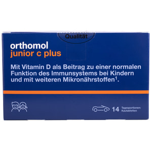 Ортомол Джуніор С плюс (Orthomol junior С plus) для підвищення імунітету таблетки жувальні лісові ягоди, апельсин та мандарин на 14 днів
