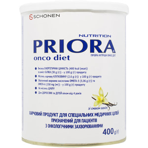 Пищевой продукт для специальных медицинских целей PRIORA (Приора) Нутришн онко диет. порошок для пациентов с онко заболеваниями банка 400г
