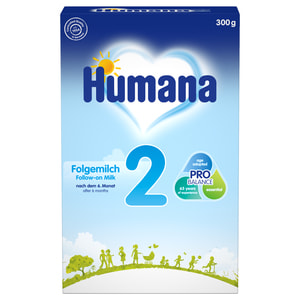 Смесь сухая молочная HUMANA (Хумана) 2 с пребиотиком галактоолигосахаридами для детей от 6 до 12 месяцев 300 г NEW
