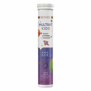 Вітаміни NOVEL (Новел) Multivit Kids таблетки шипучі для здорового росту дитини упаковка 20 шт