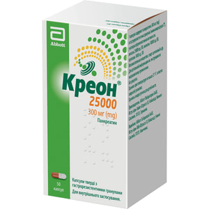 Креон 25000 капс. тв. 300мг фл. №50