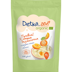 Каша безмолочна дитяча DETKA AM (Детка ам) Organic (Органік) Кукурудзяно-вівсяна з абрикосом 200 г