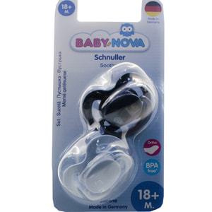 Пустышка силиконовая BABY-NOVA (Беби нова) ортодонтическая с кольцом для мальчика размер 3 упаковка 2 шт