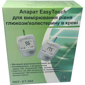 Апарат для вимірювання рівня глюкози та холестерину в крові модель EasyTouch
