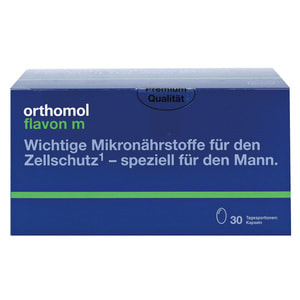 Ортомол Флавон М Нью (Orthomol Flavon M New) витаминный комплекс для лечения предстательной железы капсулы на курс приема 30 дней