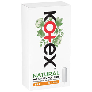 Тампоны женские KOTEX (Котекс) Natural Normal (Нейчерал Нормал) гигиенические 16 шт