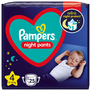 Підгузки - трусики для дітей PAMPERS Night Pants (Памперс Найт Пантс) Maxi (Максі) 4 від 9 до 15 кг упаковка 25 шт