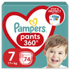 Подгузники-трусики для детей PAMPERS Pants (Памперс Пантс) Giant Plus 7 от 17 кг мега упаковка 74 шт