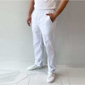 Брюки (штаны) медицинские Бостон цвет белый мужские размер 54