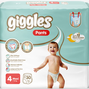 Подгузники-трусики для детей GIGGLES (Гигглс) Maxi (Макси) 4 от 7 до 18 кг 30 шт