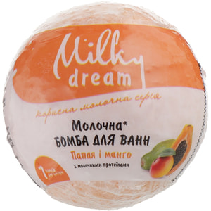 Бомба для ванн MILKY DREAM (Милки Дрим) молочная Папайя и манго 100 г