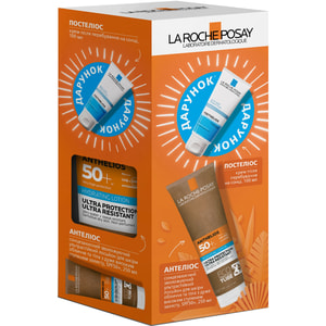 Набор La Roche-Posay (Ля Рош-Позе) Антелиос Лосьон солнцезащитный для чувствительной кожи SPF50+ 250 мл + Постелиос Крем восстанавливающий 100 мл