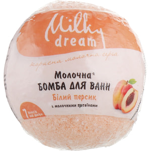 Бомба для ванн MILKY DREAM (Мілки Дрім) молочна Білий персик 100 г