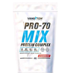 Высокобелковый продукт для спортсменов VANSITON (Ванситон) Про-70 Протеин Клубника порошок 450 г